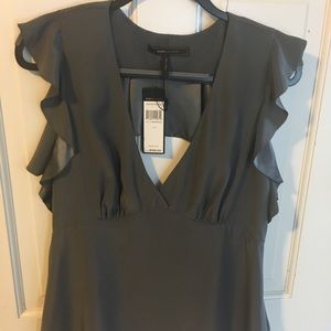 BCBG Silk Open Back Blouse